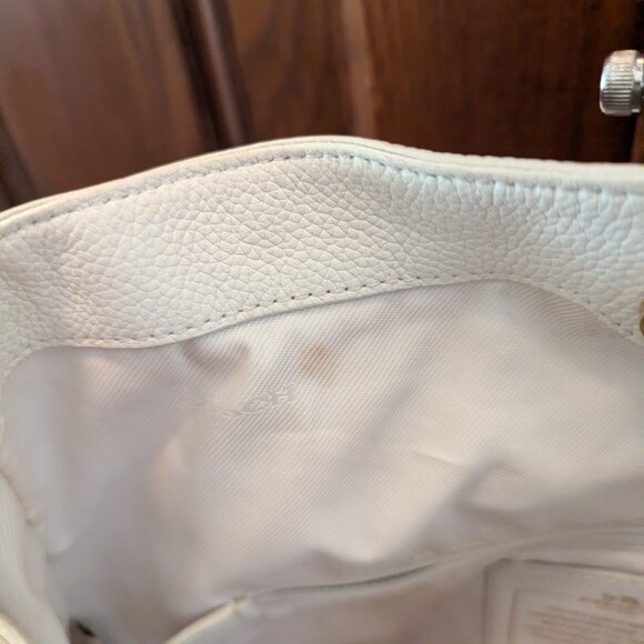 COACH Edie Leather Shoulder Bag #35926 Light Grey/Birch/Chalk - Picture 14 of 16